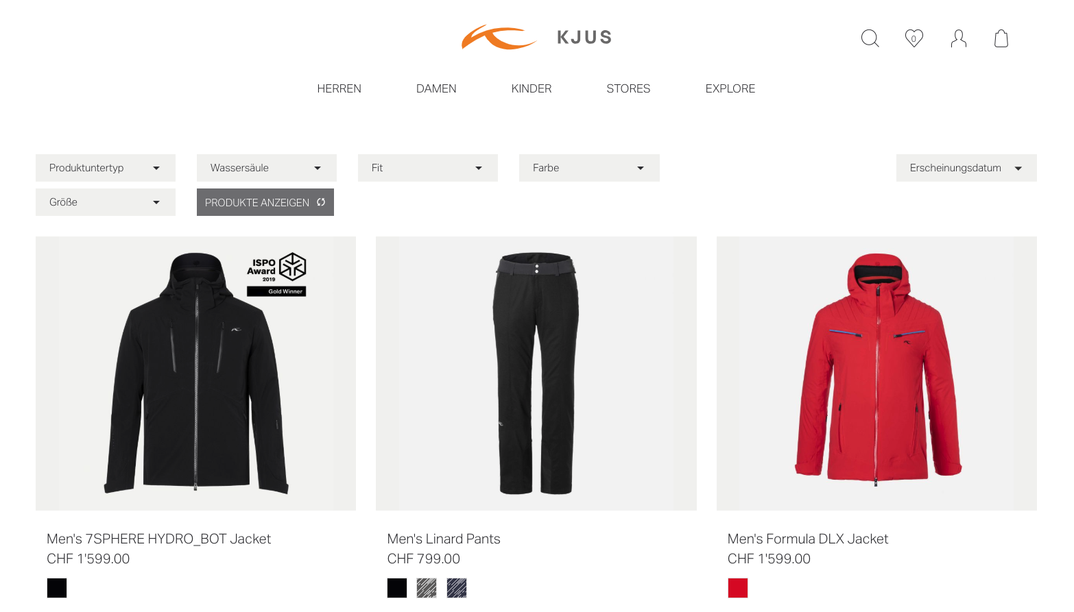 Web shop KJUS